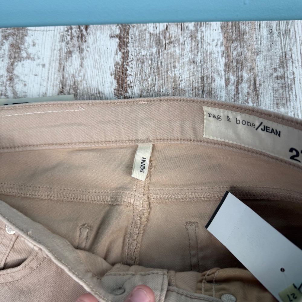 NWT Rag & Bone Jean Skinny Pink/Beige Mid Rise Stretch Pants Sz 27 MSRP $190 - Picture 4 of 7